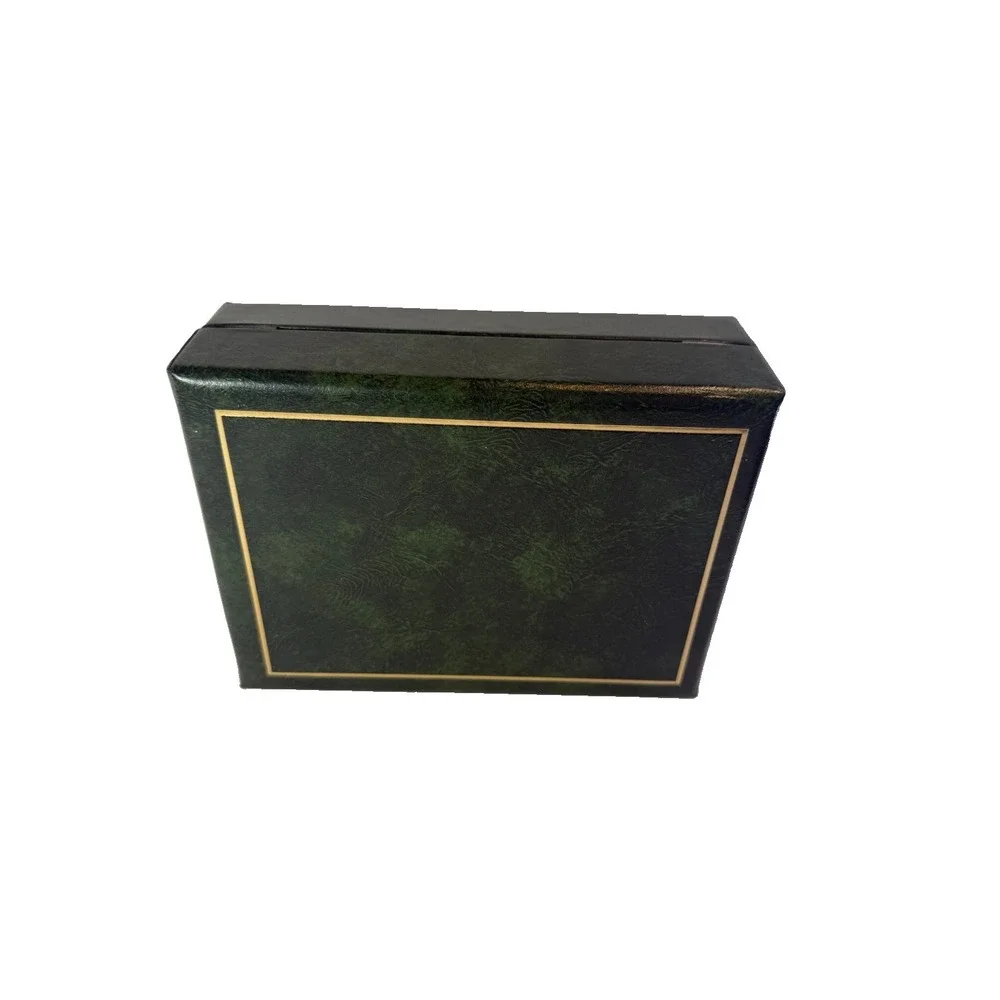 Vintage Country Club Golf Gift Box Empty Case with Polished Brass Metal Accent